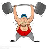 cartoon man lifting barbell
