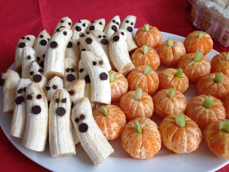 banana and orange halloween snacks